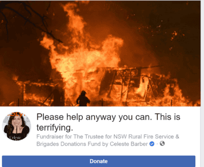 Celeste Barber's Fundraiser on Facebook